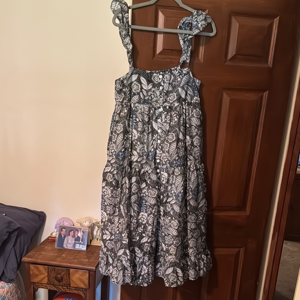 Summersalt Floral Midi Dress - Black and White
